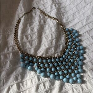 Blue Beaded Statement Necklace
